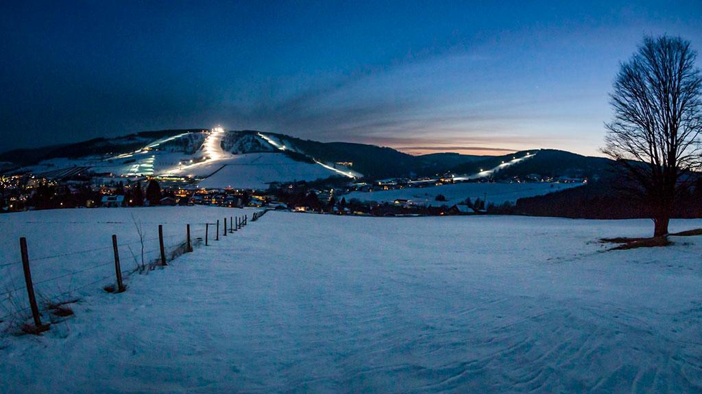 Flutlicht Skipiste
